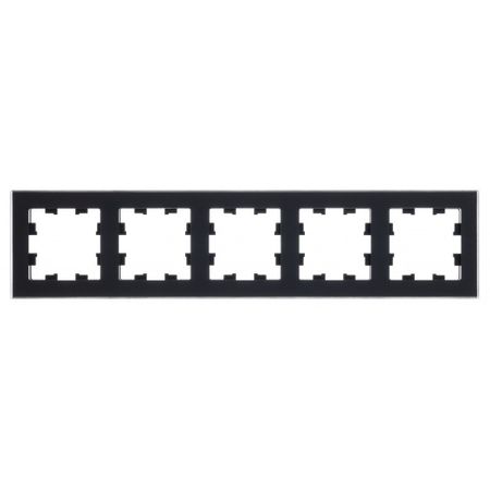 Рамка Systeme Electric AtlasDesign Nature пятиместная черная (ATN331005)