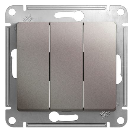 Выключатель Systeme Electric Glossa трехклавишный встраиваемый платина (GSL001231) блок 3 клавишный выключатель и розетка schneider electric glossa c з