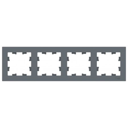 Рамка Systeme Electric AtlasDesign четырехместная грифель (ATN000704)