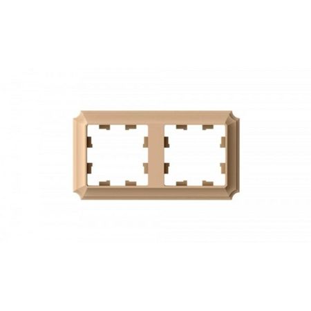 Рамка Systeme Electric AtlasDesign Antique двухместная песочная (ATN101202)