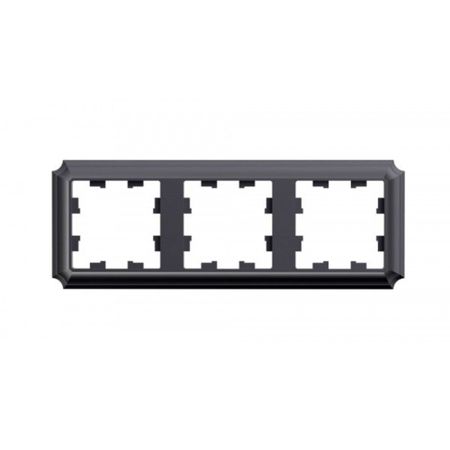 Рамка Systeme Electric AtlasDesign Antique трехместная сталь (ATN100903)