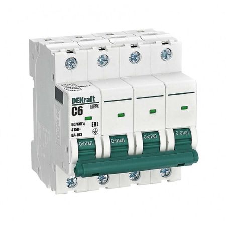 Автоматический выключатель модульный Dekraft ВА-103 4P 6А 6 кА 415 В (12317DEK) плата управления аппарата точечной сварки slite ny d01