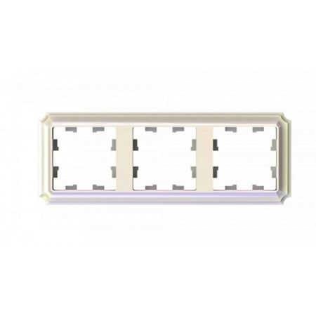 Рамка Systeme Electric AtlasDesign Antique трехместная жемчуг (ATN100403)