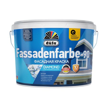 Краска фасадная Dufa Fassadenfarbe RD90 акриловая база 1 белая 9 л карта городов на холсте qunexc
