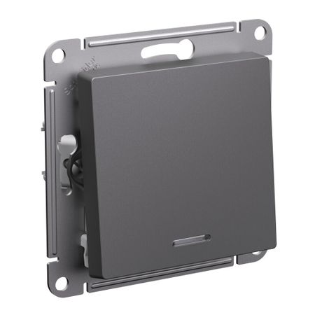 Переключатель Systeme Electric AtlasDesign одноклавишный встраиваемый базальт с подсветкой (ATN001463) переключатель kcd3 2 позиционный с подсветкой