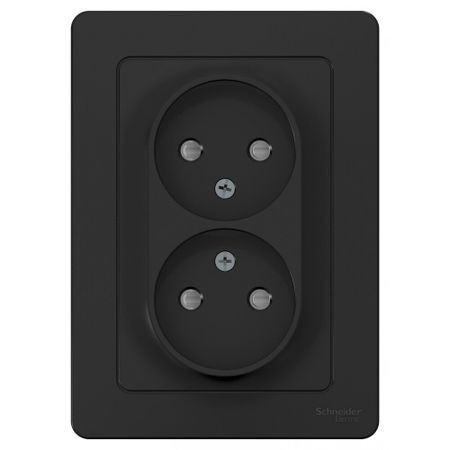 Розетка Systeme Electric Blanca встраиваемая антрацит со шторками (BLNRS000126)