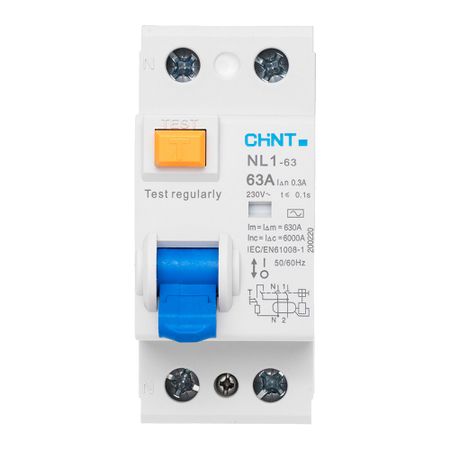 УЗО Chint NL1-63 63А 1P+N тип AC 300 мА 6 кА (200220) оригинальные chint cjx1 22 22 2no 2nc контактор переменного тока 50 гц ac220v ac380v ac110v ac36v ac24v 3tb