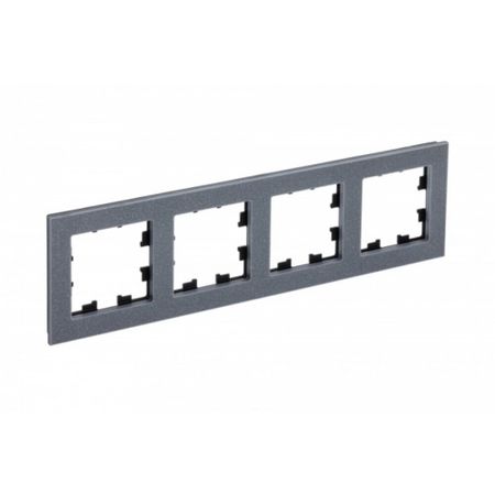 Рамка Systeme Electric AtlasDesign Nature четырехместная мрамор айс грей (ATN343204)