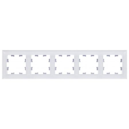 Рамка Systeme Electric AtlasDesign Nature пятиместная белая (ATN320105)