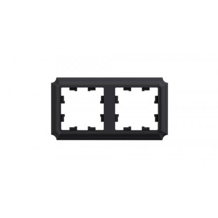 Рамка Systeme Electric AtlasDesign Antique двухместная базальт (ATN101402)