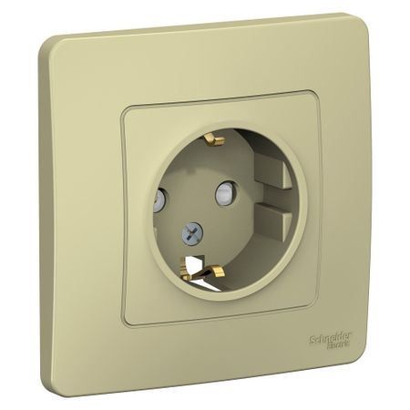 Розетка Systeme Electric Blanca встраиваемая бежевая со шторками (BLNRS001117) электрический паяльник aideepen electric vacuum solder sucker