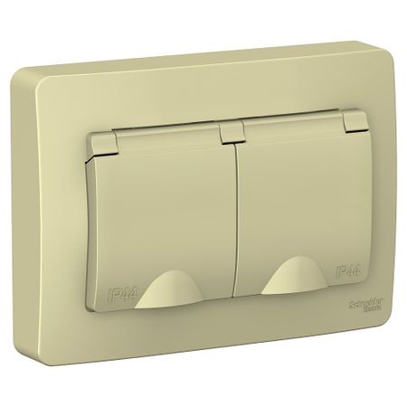 Розетка Systeme Electric Blanca встраиваемая бежевая со шторками (BLNRS441127) розетка встраиваемая systeme electric blanca с заземлением без шторок 16 а