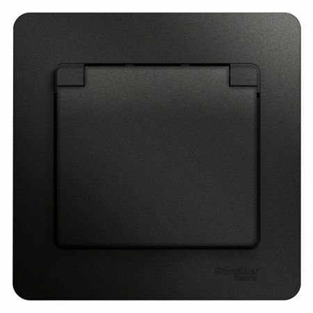 Розетка Systeme Electric Glossa встраиваемая антрацит со шторками с крышкой (GSL000746) электрический паяльник aideepen electric vacuum solder sucker