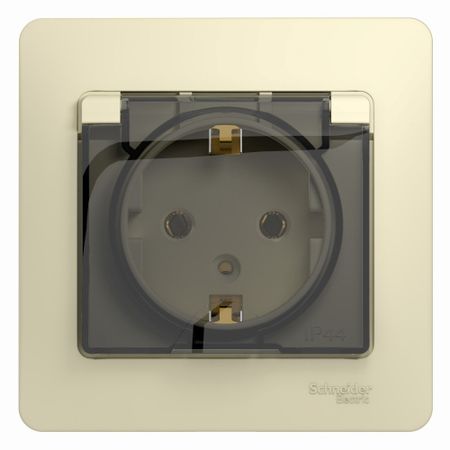 Розетка Systeme Electric Glossa встраиваемая бежевая со шторками с крышкой (GSL000246) электрический паяльник aideepen electric vacuum solder sucker