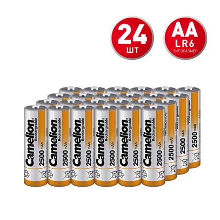 Аккумулятор Camelion АА пальчиковый HR6 1,2 В Ni-MH 2500 мАч (24 шт.) (NH-AA2500BP2)