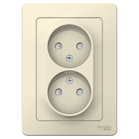 Розетка Systeme Electric Blanca встраиваемая молочная со шторками (BLNRS000122)