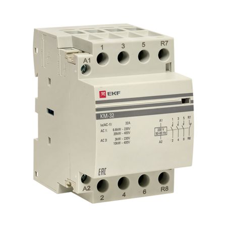 Контактор модульный EKF PROxima 230-400 В 32 А тип AC 3НО+1НЗ (km-3-32-31)