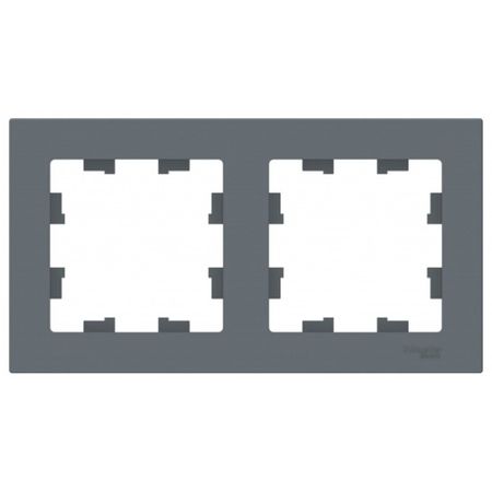 Рамка Systeme Electric AtlasDesign двухместная грифель (ATN000702)