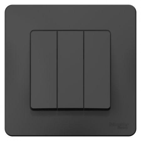 Выключатель Systeme Electric Blanca трехклавишный встраиваемый антрацит (BLNVS100506)
