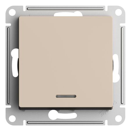 Переключатель Systeme Electric AtlasDesign одноклавишный встраиваемый песочный с подсветкой (ATN001263) переключатель kcd3 2 позиционный с подсветкой