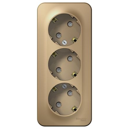 Розетка Systeme Electric Blanca накладная титан со шторками (BLNRA011314)