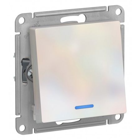 Переключатель Systeme Electric AtlasDesign одноклавишный встраиваемый жемчуг с подсветкой (ATN000463) переключатель kcd3 2 позиционный с подсветкой