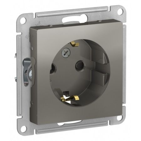 Розетка Systeme Electric AtlasDesign встраиваемая сталь со шторками (ATN000945) электрический паяльник aideepen electric vacuum solder sucker