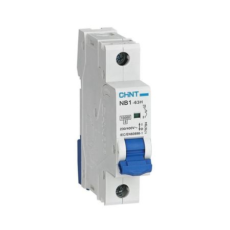 Автоматический выключатель модульный Chint NB1-63H 1P 20А тип C 10 кА 230 В (179786) автоматический выключатель chint nxb 63s 3p c50 а 4 5 ка