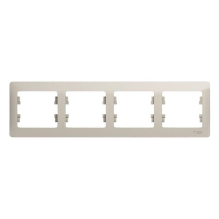 Рамка Systeme Electric Glossa четырехместная молочная (GSL000904)