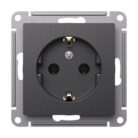 Розетка Systeme Electric AtlasDesign встраиваемая базальт (ATN001443)