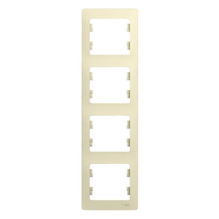 Рамка Systeme Electric Glossa четырехместная бежевая (GSL000208)