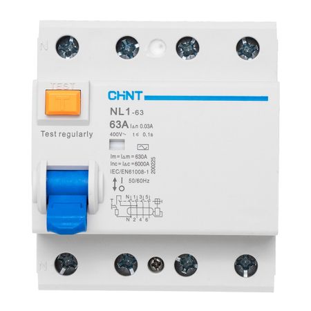 УЗО Chint NL1-63 63А 3P+N тип AC 30 мА 6 кА (200225) оригинальные chint cjx1 22 22 2no 2nc контактор переменного тока 50 гц ac220v ac380v ac110v ac36v ac24v 3tb