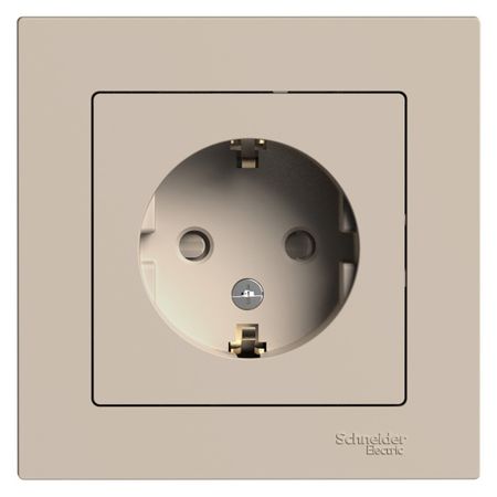 Розетка Systeme Electric AtlasDesign встраиваемая песочная со шторками (ATN001244) электрический паяльник aideepen electric vacuum solder sucker