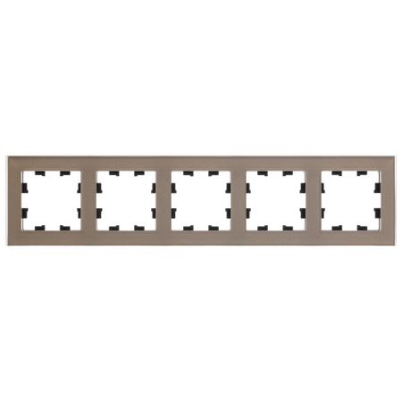 Рамка Systeme Electric AtlasDesign Nature пятиместная шампань (ATN320505)