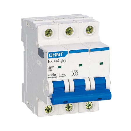 Автоматический выключатель модульный Chint NXB-63 3P 1А 6 кА 400 В (814164) chint nb1l rcbo тип a 10a 16a 32a 40a 30ma автоматический выключатель остаточного тока с магнитной защитой от перегрузки по току