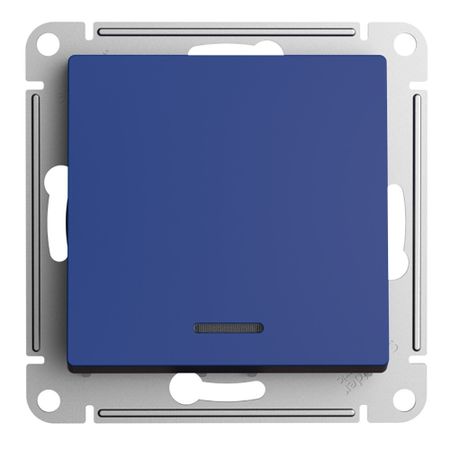 Переключатель Systeme Electric AtlasDesign одноклавишный встраиваемый аквамарин с подсветкой (ATN001163) переключатель kcd3 2 позиционный с подсветкой