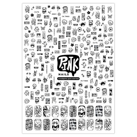 Слайдеры P.INK Слайдеры для ногтей. Аниме черно-белый аниме плакат k on xxihlive