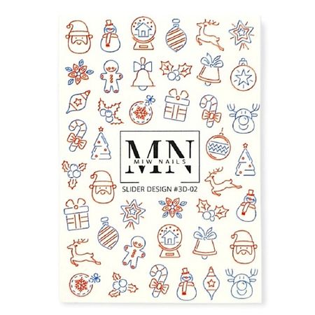 Слайдеры MIW NAILS Слайдер дизайн с объемными элементами 3D зимняя dreamreal бархатная простыня зимняя