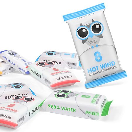Салфетки для рук LOVULAR Влажные салфетки