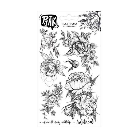 Тату P.INK Наклейки-тату переводные Пионы искусственные пионы wqnjin шелк 1 букет 45 см