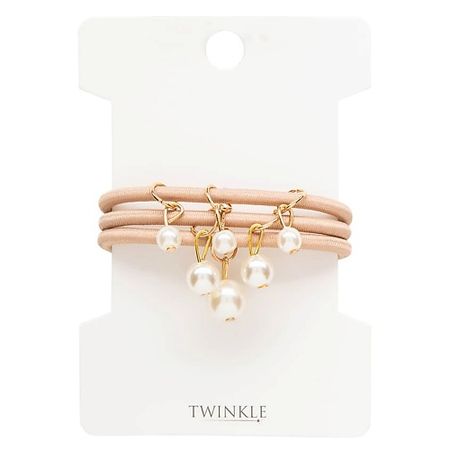 Набор резинок для волос TWINKLE Резинки для волос BEIGE WITH PEARL