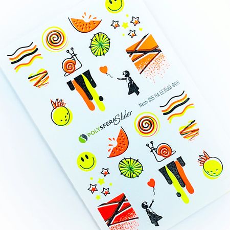 Слайдеры ПОЛИСФЕРА Слайдер дизайн для ногтей флуоресцентный Super Neon 085 флуоресцентный гобелен астронавты