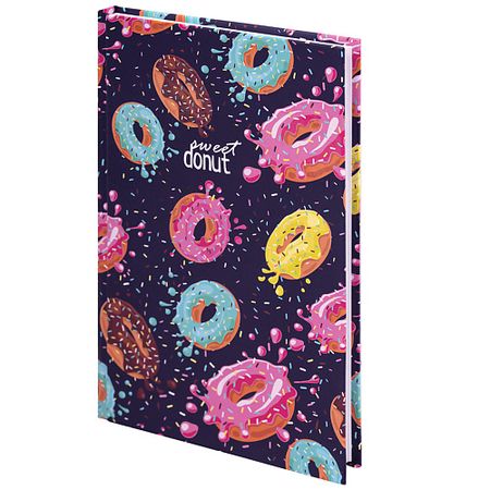 Блокнот BRAUBERG Блокнот А5, твёрдый, клетка, выборочный лак  KIDS, Donuts