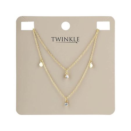 Ожерелье TWINKLE Ожерелье 2-IN-1 GOLDEN CRYSTAL DROPS христианское ожерелье с крестом htisok