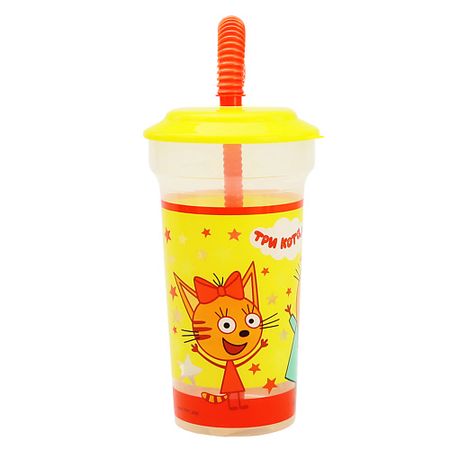 Стакан ND PLAY Стакан с трубочкой Три кота