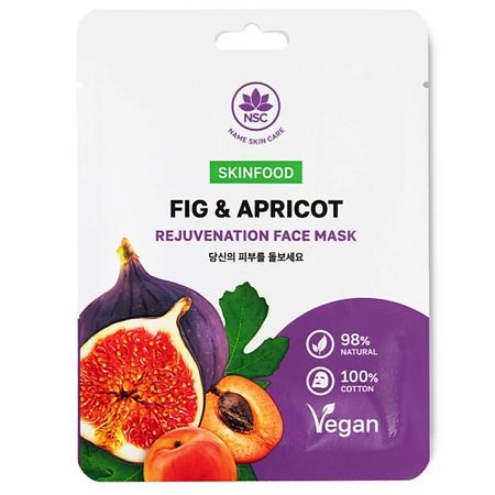Маска для лица NAME SKIN CARE SKINFOOD Тканевая маска для лица Инжир и Абрикос фаспик гранулы д пригот р ра д приема внутрь 400мг пак 12 абрикос