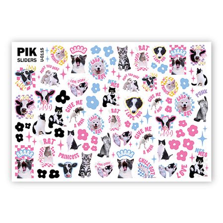 Слайдеры PIK Слайдеры для ногтей P-115 Котики и крысы статуэтка крысы из меди