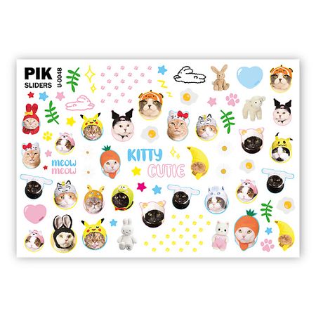 Слайдеры PIK Слайдеры для ногтей P-048 Котики