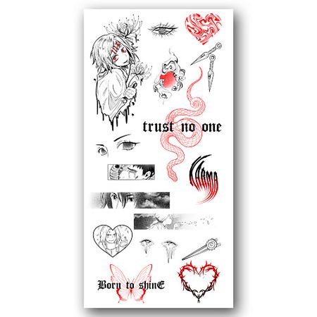 Тату TATTS Переводная тату 10*21см (для взрослых и детей)