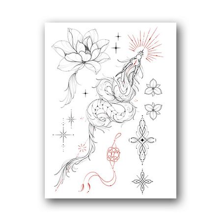 Тату TATTS Переводная тату 10*15см (для взрослых и детей)